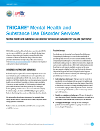 Download TRICARE Mental Health and Substance Use Disorder Services Factsheet