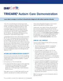 TRICARE Autism Care Demonstration Fact Sheet