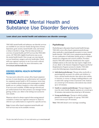 TRICARE Mental Health and Substance Use Disorder Services Fact Sheet