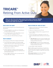 TRICARE Retiring from Active Duty Brochure