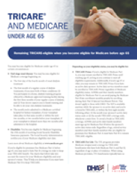 First page of TRICARE and Medicare Under Age 65 Brochure