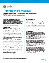 TRICARE Plans Overview Fact Sheet TRICARE   TRICARE Plans Overview FS Thumbnail 200x260 